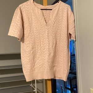 Super soft pink short sleeve sweater top